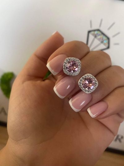 Сребърни обеци с кристал Сваровски -1012